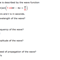 A traveling sinusoidal wave is described by the wave function